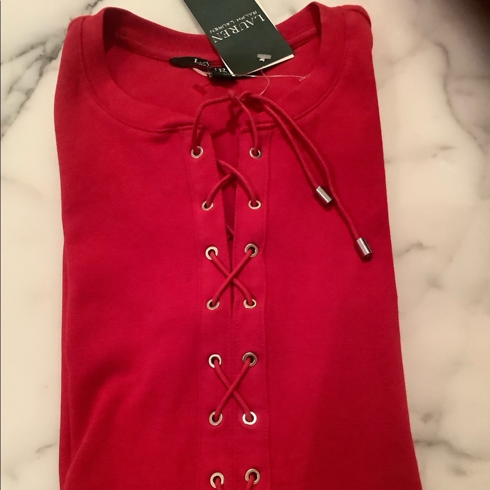 Red blouse tunic top